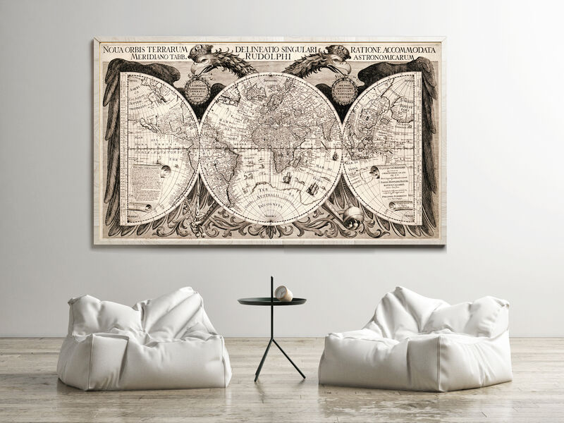 Mappa Del Vecchio Mondo. Mappa Su Carta Vintage. Illustrazione - Foto 10