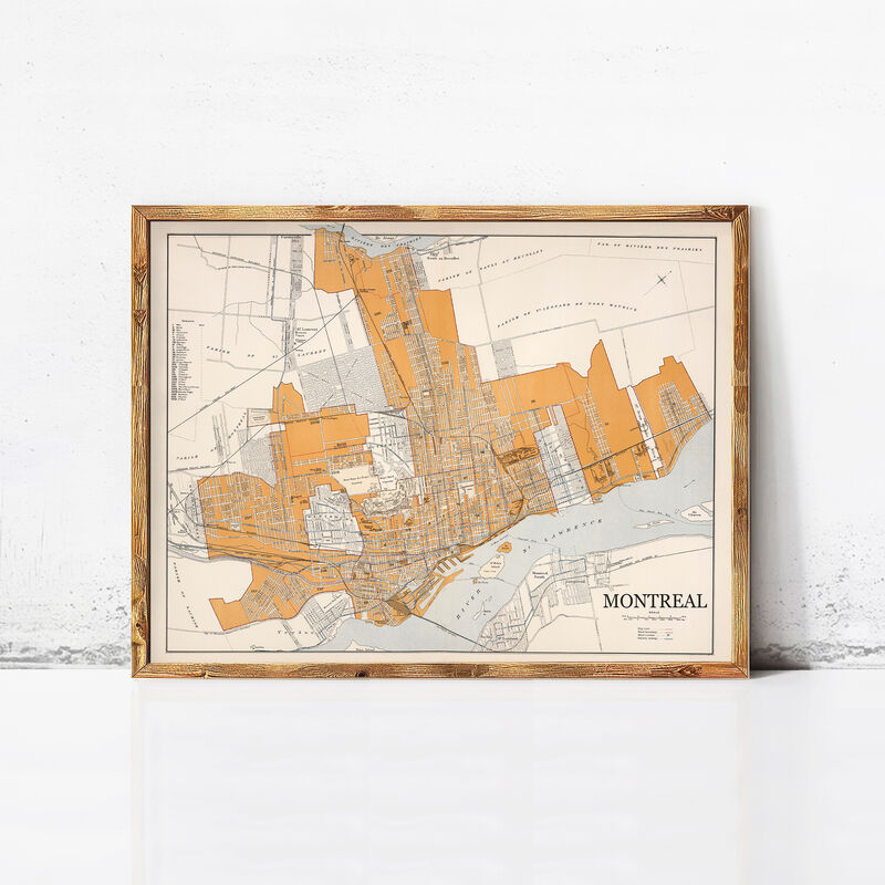 Pegatina «Cartel del viaje del vintage de Montreal Canadá | Antiguo