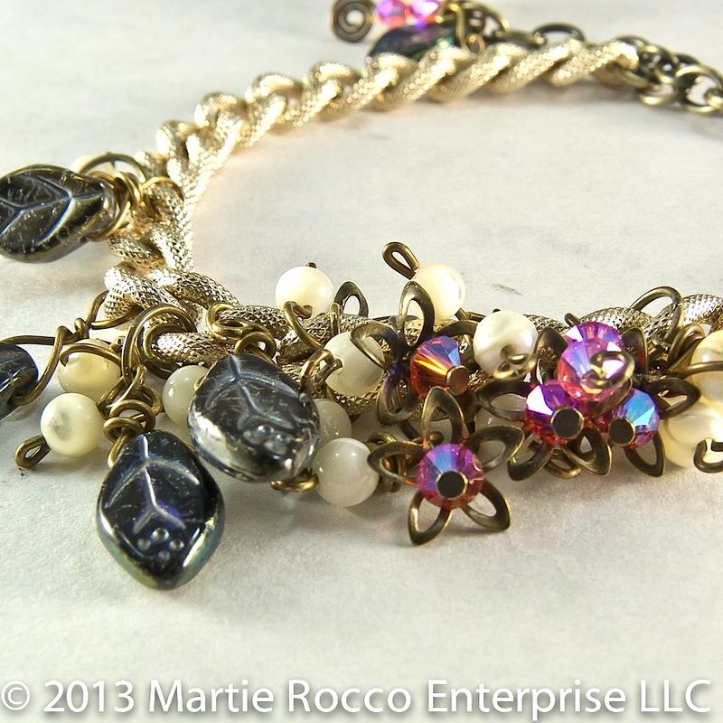 Bauble Bracelet With Vintage Chain Gl Crystalother Of Bauble Bracelet With Vintage Chain Gl Crystalother Of Pearl Product