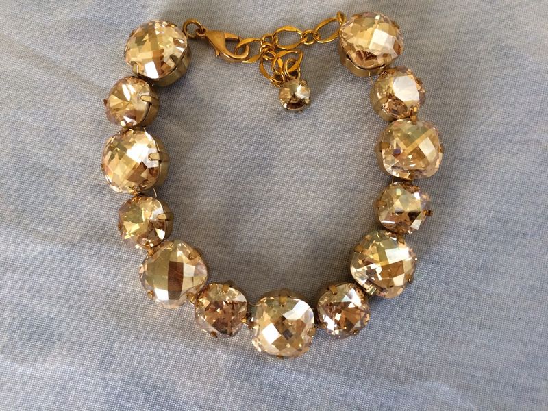 Champagne Crystal Cushion Cut Bridal Bracelet The Rose Champagne Crystal Cushion Cut Bridal Bracelet Product Images Of
