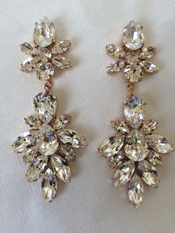 Rose Gold Crystal Statement Earrings The Bridal Rose Gold Crystal Statement Earrings Product Images Of