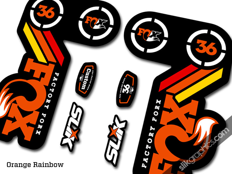 Fox 36 Heritage Style Decal Kit Black Forks Slik Graphics
