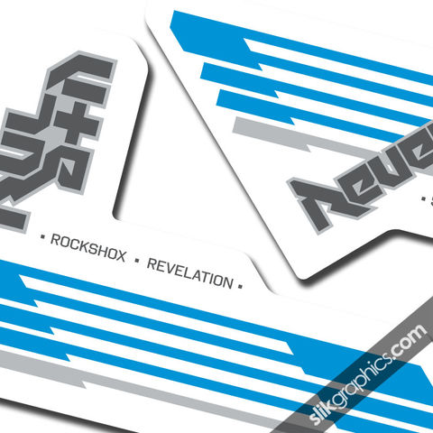 Rockshox,Revelation,2009,Style,Decals,-,White,forks, Revelation, fork decals