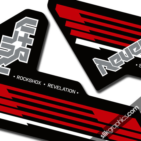 Rockshox,Revelation,2009,Style,Decals,-,Black,forks, Revelation, fork decals