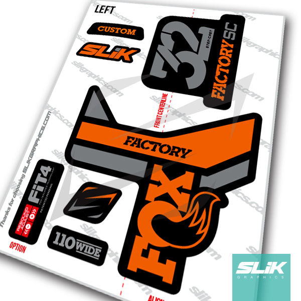 Fox 32 StepCast Factory Style Decal Kit Black Forks Slik Graphics