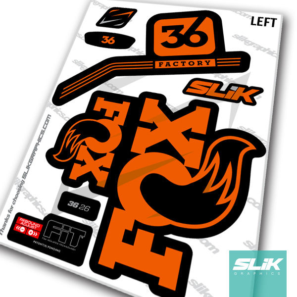 Fox 36 Pro Issue Style Decal Kit Black Forks Slik Graphics