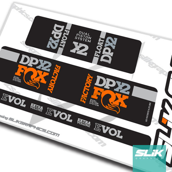 FOX Float X2 2019 Rear Shock Suspension Sticker Factory Decal Kit Dark Blue Sport e viaggi Ciclismo