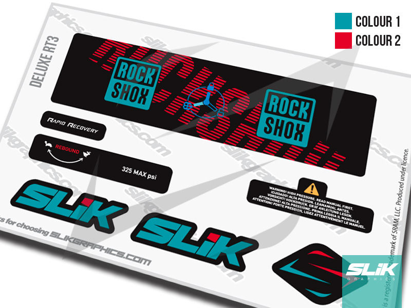 RockShox Deluxe RT3 Decal Kit Slik Graphics