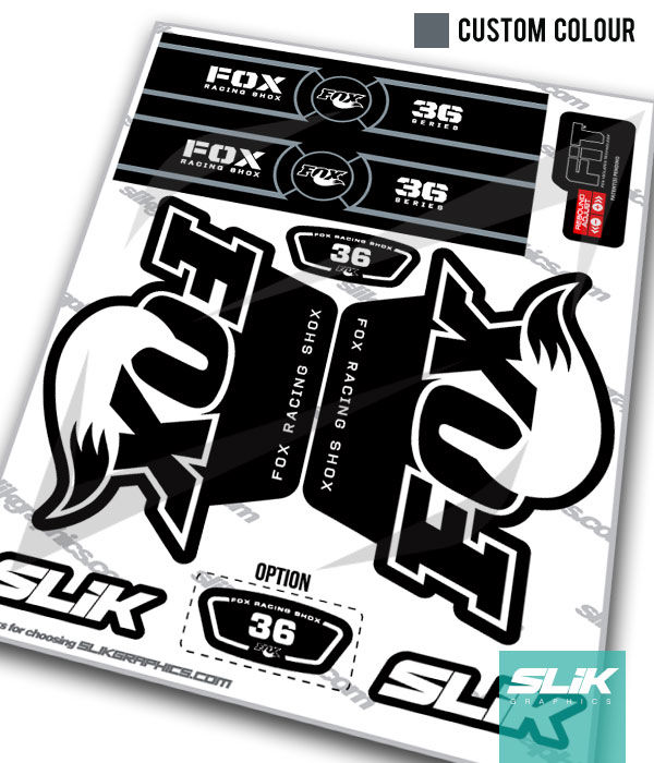 Fox 36 OE Style Decal Kit Black Forks Slik Graphics