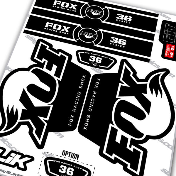 Fox 36 OE Style Decal Kit Black Forks Slik Graphics