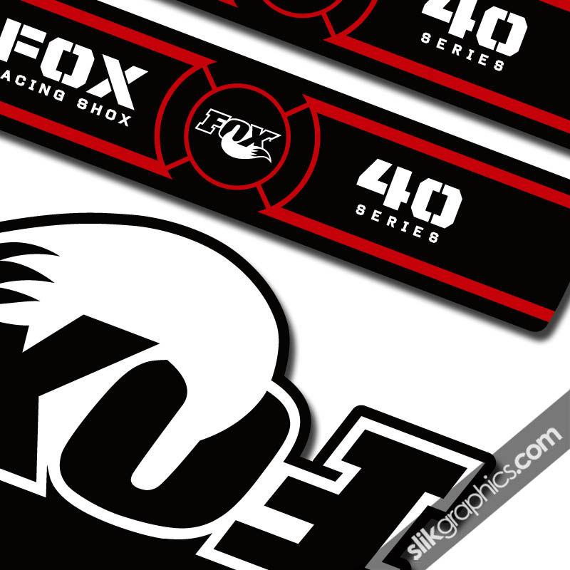 Fox 40 OE Style Decal Kit Black Forks Slik Graphics