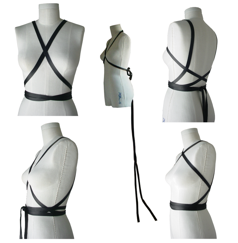 Leather wrap body harness Mano Bello