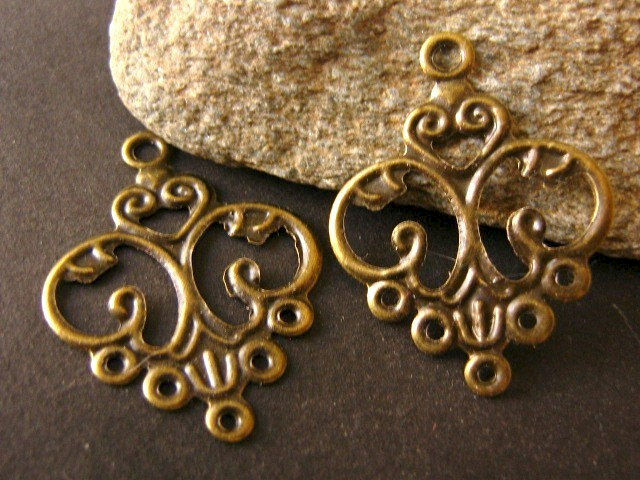 Antique Bronze 24x13mm Filigree Heart Chandelier Earring Setting Antique Bronze 24x13mm Filigree Heart Chandelier Earring Setting Images Of