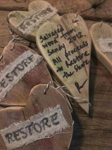Restore,the,Shore,Salvaged,Wood,Heart,Ornament,restore the shore, salvaged wood, superstorm sandy, jersey shore restore, jersey shore, reclaimed wood, trash from sandy, raising money for restoring the shore, sea & green, sea and green, recycled art, eco art, green art, eco ornament, recycled ornament