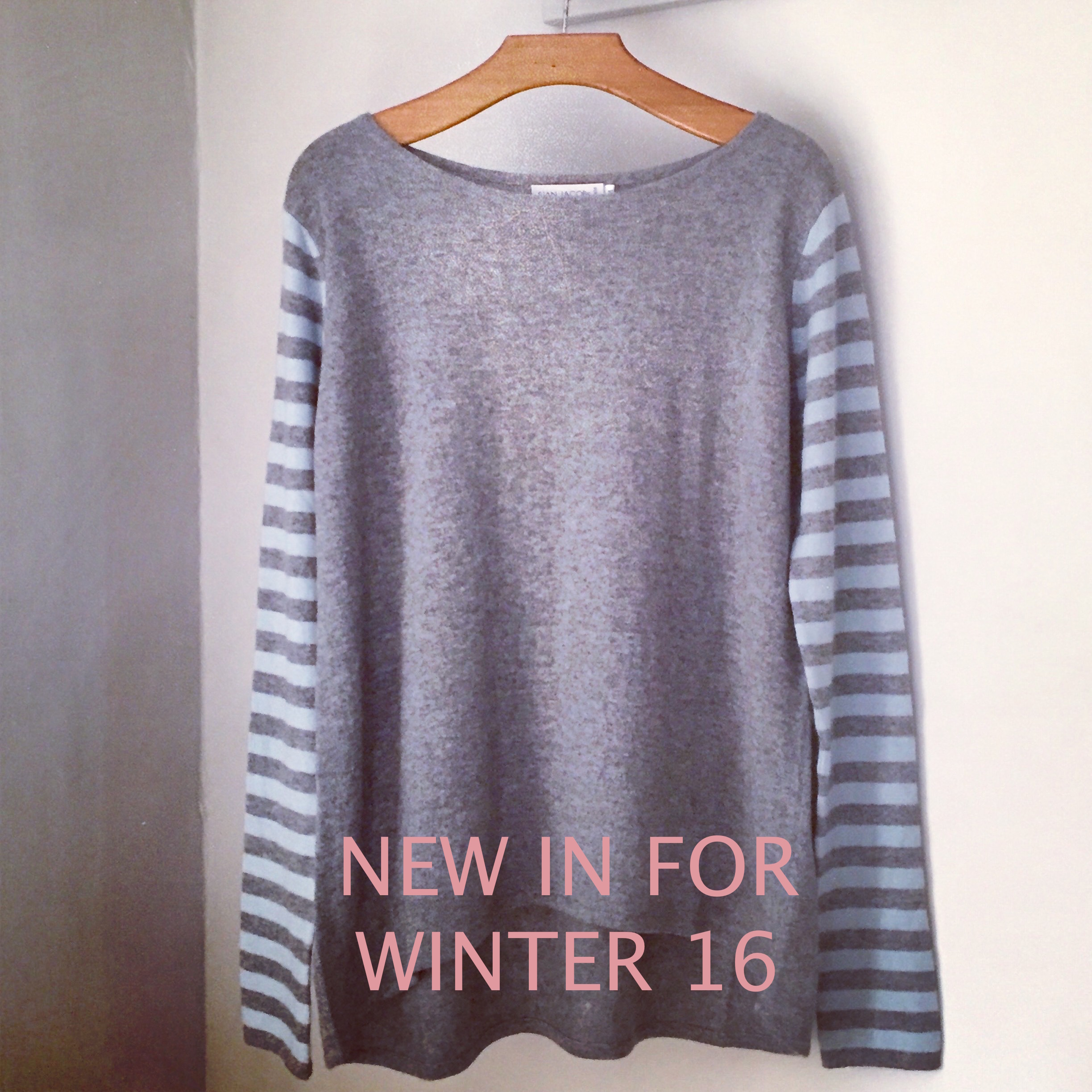 Grey stripe Cashmere Winter jumper