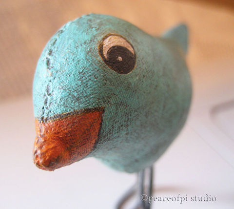 Bluebird,Soft,Sculpture,Tiny,Fabric,Bird,Folk,Art,Doll,art doll, soft sculpture, bluebird, bird, folk art, fabric, tiny, painted, softie, wire, blue, orange, stuffed, 3D object, prim, primitive, turquoise, aged, canada, peaceofpi, cotton, handmade, doll
