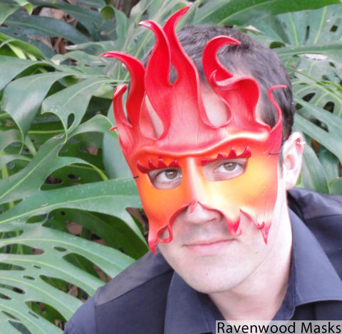 Fire,-,leather,masquerade,mask,Costume, Mask, masquerade ball, magic, venetian_mask, autumn, halloween, fire, elemental, wicca, masquerade, leather_mask