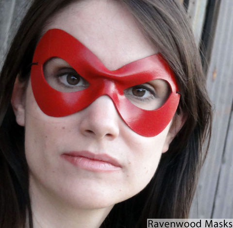 Supermask,II,-,red,leather,masquerade,mask,fast,shipping,leather mask, masquerade mask, red, women, men, cosplay, harley quinn, mardi gras, halloween, costume, black leather