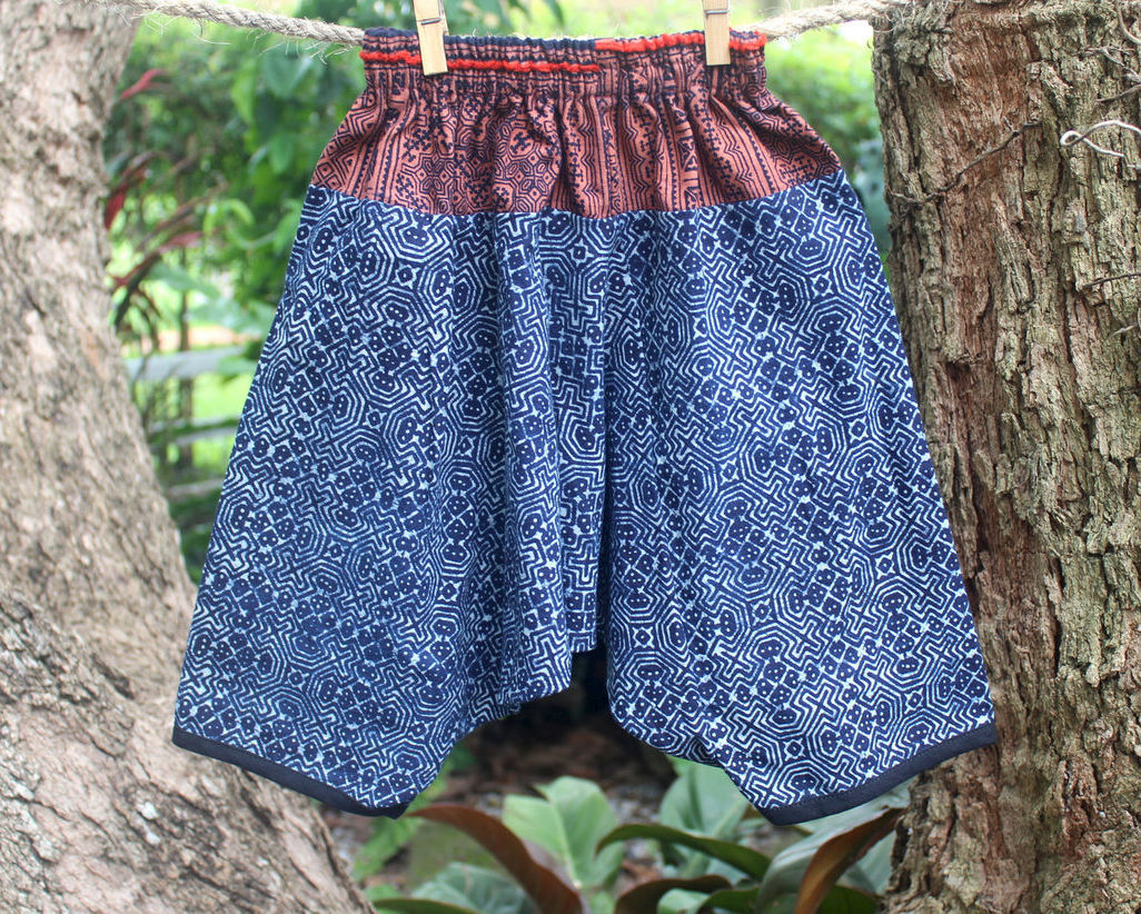 boho girls and boys harem pants in batik