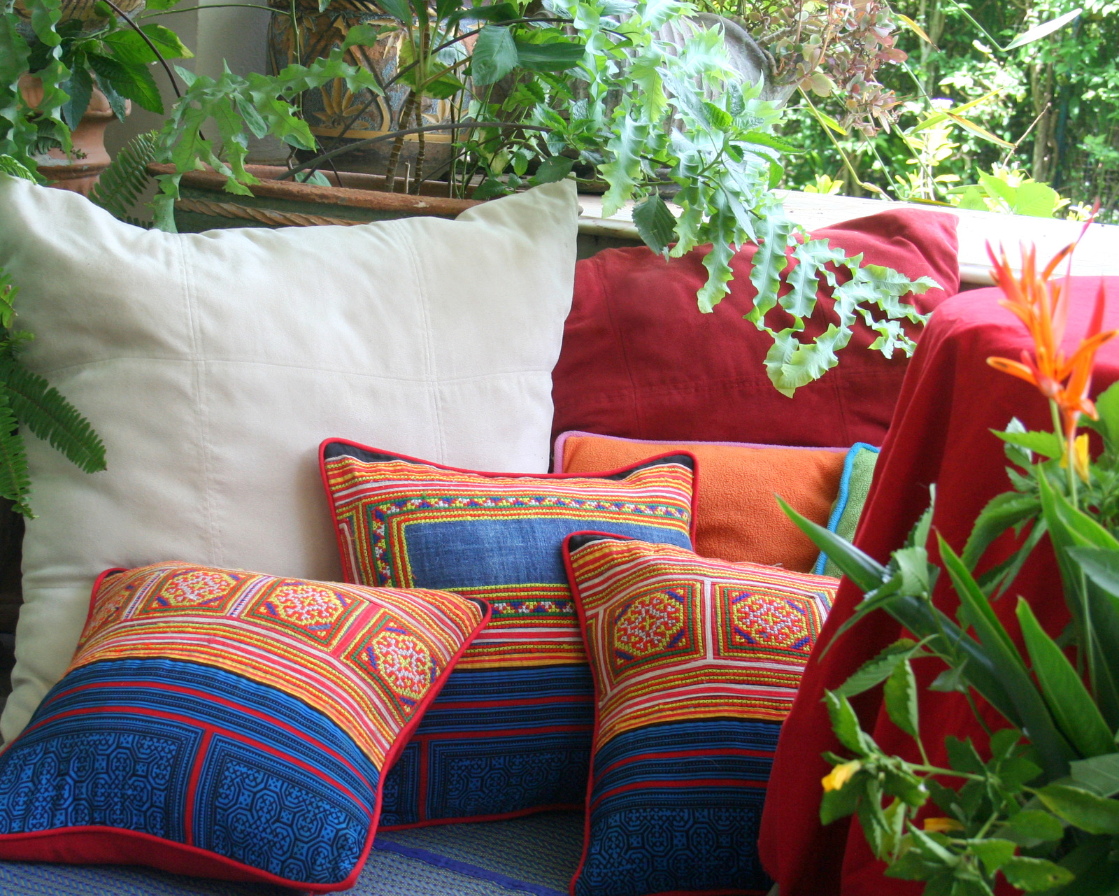 Vintage handmade Hmong pillows