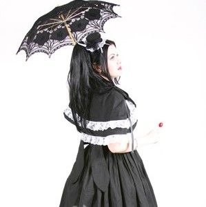 Sweet,Gothic,Lolita,Dress,and,Capelette,Clothing,cape,women,gothic,lolita,kawaii,cute,cosplay,black,white,custom_size,plus_size,made_to_measure,cotton,ribbon,lace,thread,zipper
