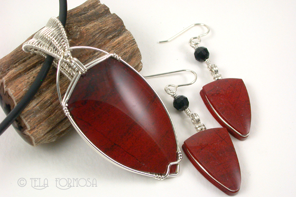 Red Jasper Sterling Silver Set
