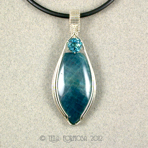 apatite and topaz pendant