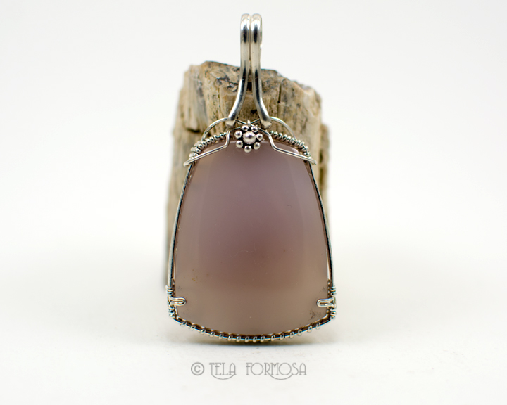 Pink Chalcedony Limb Cast Petrified Wood Pendant