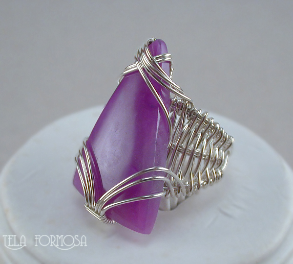 sugilite ring handcrafted sterling silver wire wrapped tela formosa