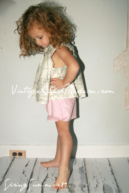 The Ruffle Top Shorts in Bubble Gum Linen from the Fleur + Dot SpringSummer12 Collection - product images  of 