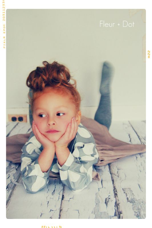My Petite Dot Girls Dress with Peter Pan Collar and Bow from Fleur + Dot Autumn Winter 12 Collection - product images  of 