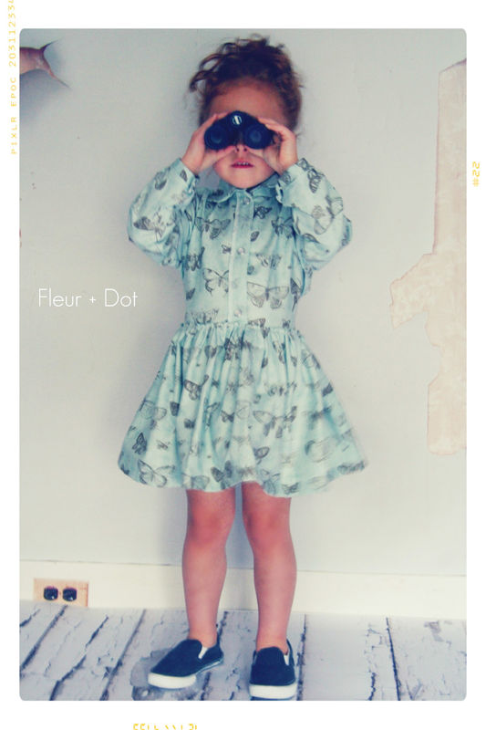 The Butterfly Shirtdress Girls Dress with Attached Sash from Fleur + Dot Autumn Winter 12 Collection - product images  of 