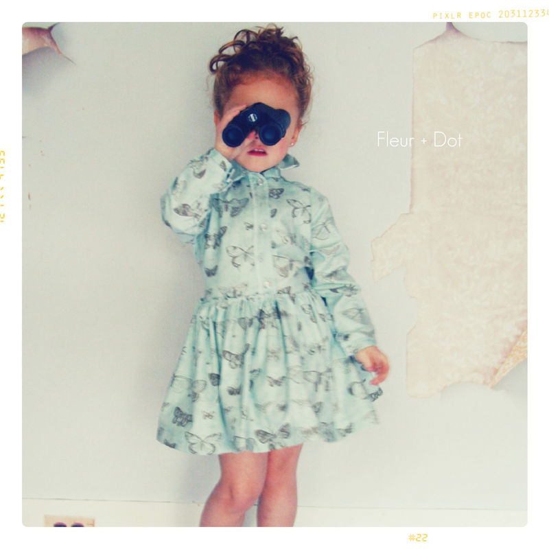 The Butterfly Shirtdress Girls Dress with Attached Sash from Fleur + Dot Autumn Winter 12 Collection - product images  of 
