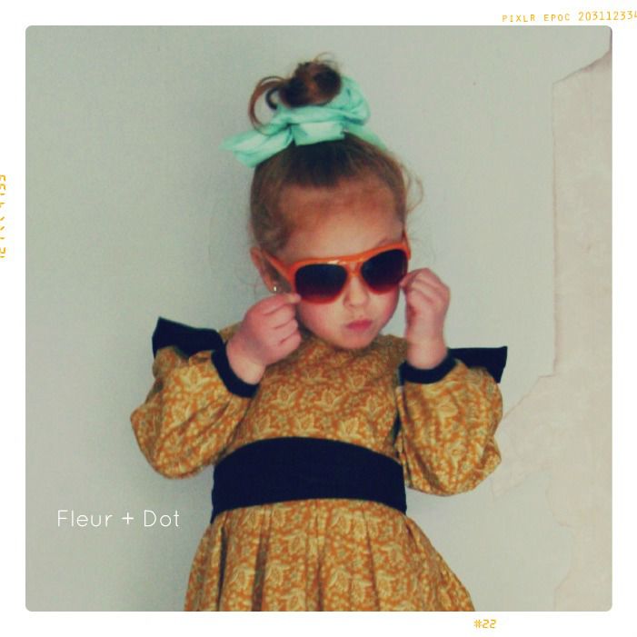 The Open Prairie Girls Dress with Ruffle and Puff SLeeves from Fleur + Dot Autumn Winter 12 Collection - product images  of 