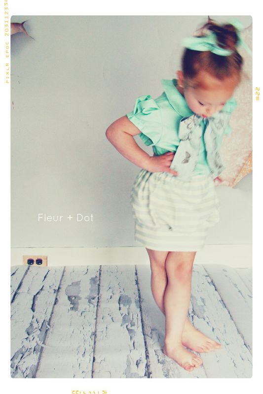 The Minted or Navy Bow Peter Pan Collar Girls Blouse from the Fleur + Dot Autumn Winter 12 Collection - product images  of 