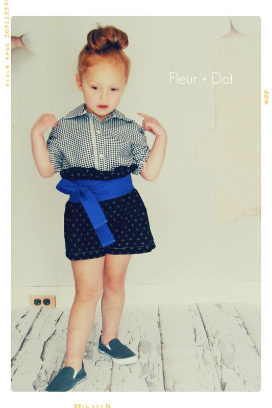 The Black Gingham Brother Collared Girls Blouse from the Fleur + Dot Autumn Winter 12 Collection - product images  of 