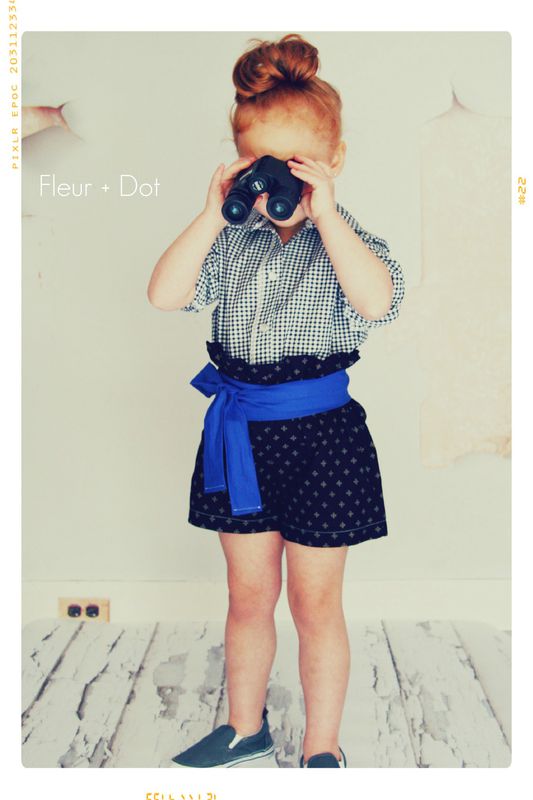 The Black Gingham Brother Collared Girls Blouse from the Fleur + Dot Autumn Winter 12 Collection - product images  of 
