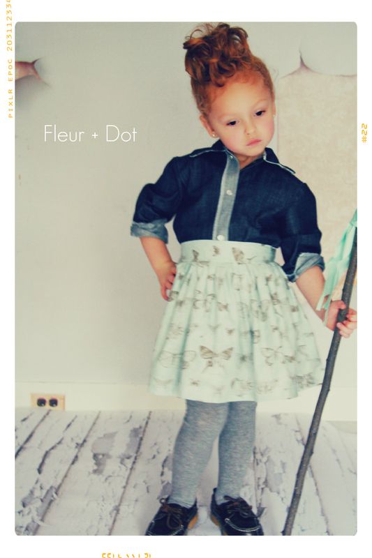 The Butterfly Extra Full Skirt with Attached Sash from the Fleur + Dot Autumn Winter 12 Collection - product images  of 