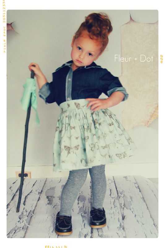 The Butterfly Extra Full Skirt with Attached Sash from the Fleur + Dot Autumn Winter 12 Collection - product images  of 