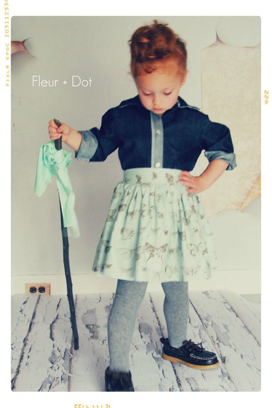 The Butterfly Extra Full Skirt with Attached Sash from the Fleur + Dot Autumn Winter 12 Collection - product images  of 