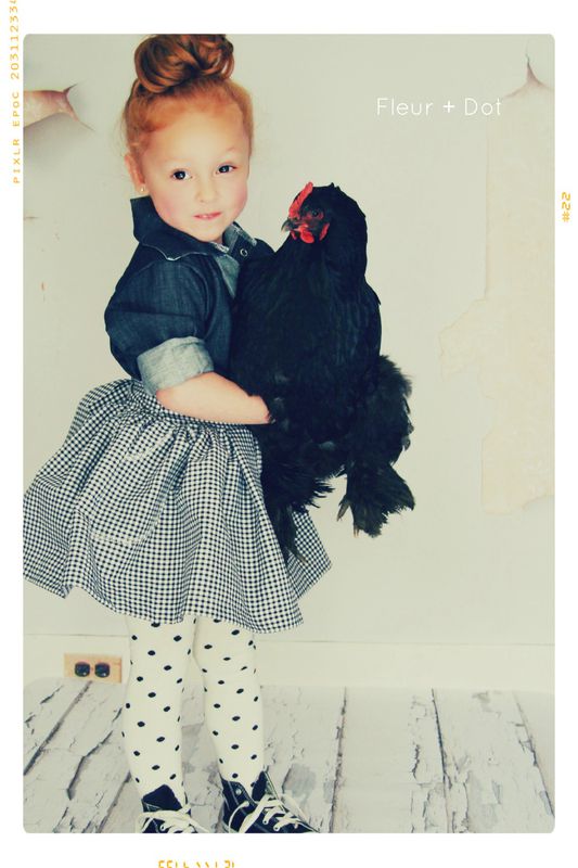 The Black Gingham Extra Full Skirt with Sash from the Fleur + Dot Autumn Winter 12 Collection - product images  of 