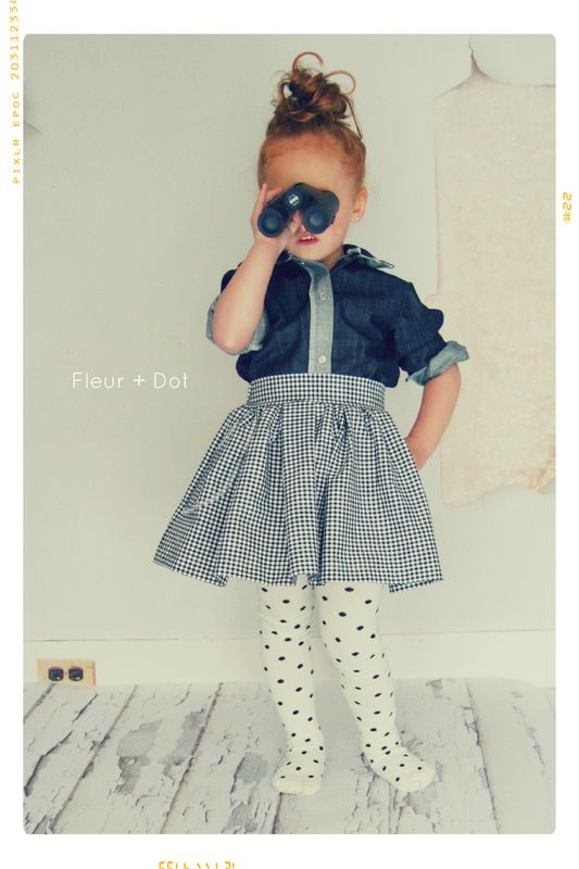 The Black Gingham Extra Full Skirt with Sash from the Fleur + Dot Autumn Winter 12 Collection - product images  of 