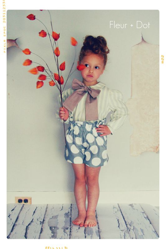 The Polka Dotted Ruffle Top High Waist Shorts from the Fleur + Dot Autumn Winter 12 Collection - product images  of 