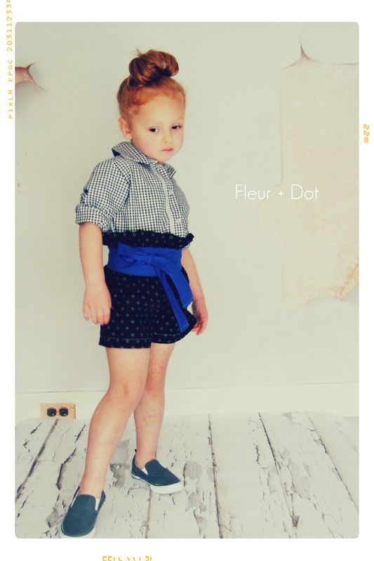 The Black Dotted Ruffle Top High Waist Shorts from the Fleur + Dot Autumn Winter 12 Collection - product images  of 