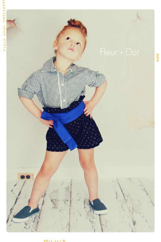 The Black Dotted Ruffle Top High Waist Shorts from the Fleur + Dot Autumn Winter 12 Collection - product images  of 