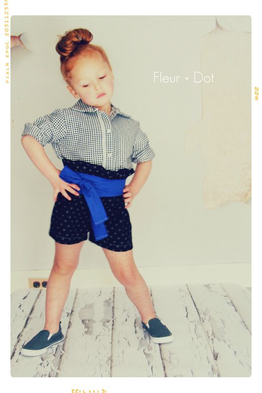 The Black Dotted Ruffle Top High Waist Shorts from the Fleur + Dot Autumn Winter 12 Collection - product images  of 