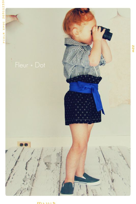 The Black Dotted Ruffle Top High Waist Shorts from the Fleur + Dot Autumn Winter 12 Collection - product images  of 