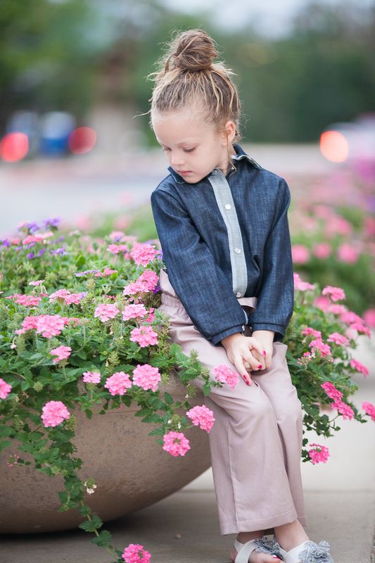 The Mauve Ruffle Top Wide Leg Trouser Pants from the Fleur + Dot Autumn Winter 12 Collection - product images  of 
