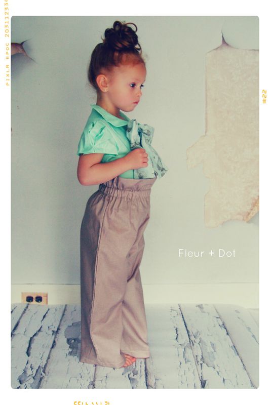 The Mauve Ruffle Top Wide Leg Trouser Pants from the Fleur + Dot Autumn Winter 12 Collection - product images  of 