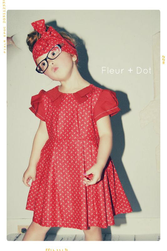 The Red Sailor Collared Girls Dress from Fleur + Dot Autumn Winter 12 Collection - product images  of 